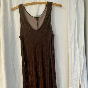 Vince velvet mocha Sleeveless Brown Slip Dress knockout size L